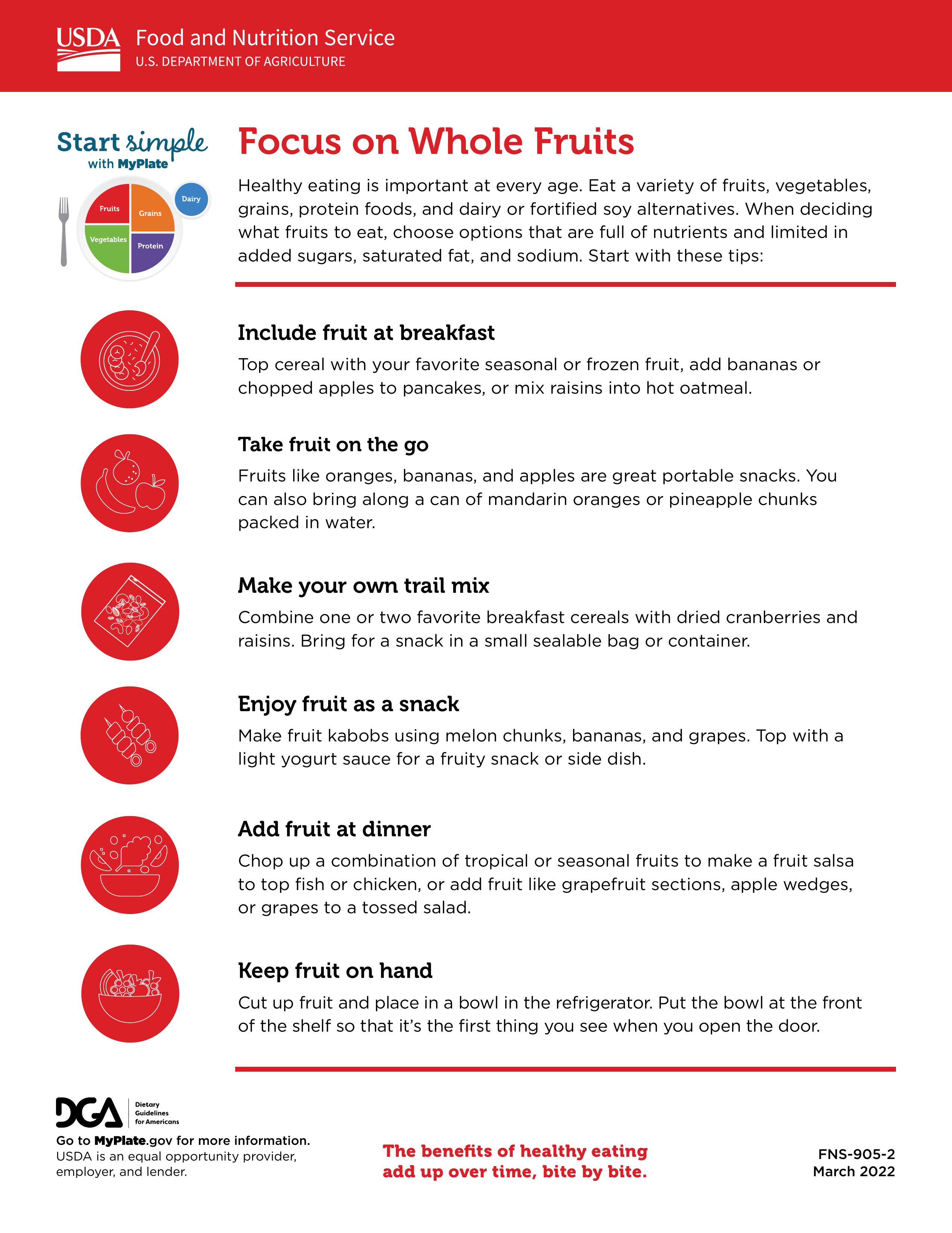 A USDA article emphasizing the importance of whole fruits