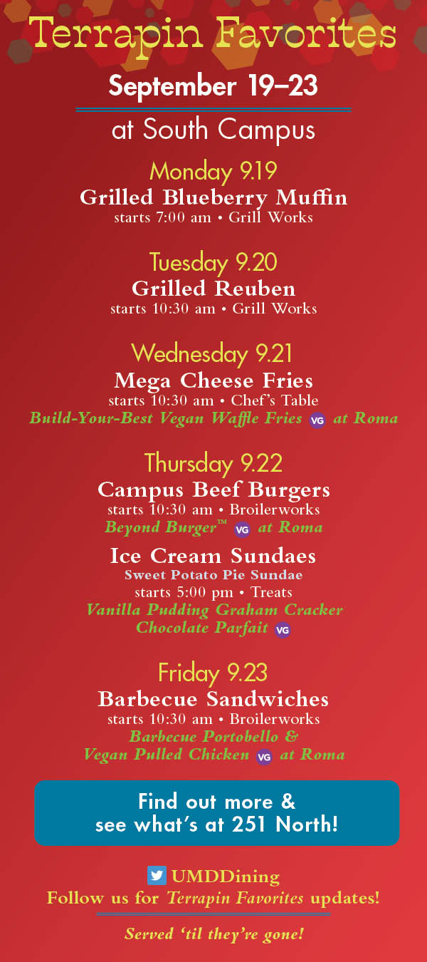 Specials for this week at South Campus Dining Hall