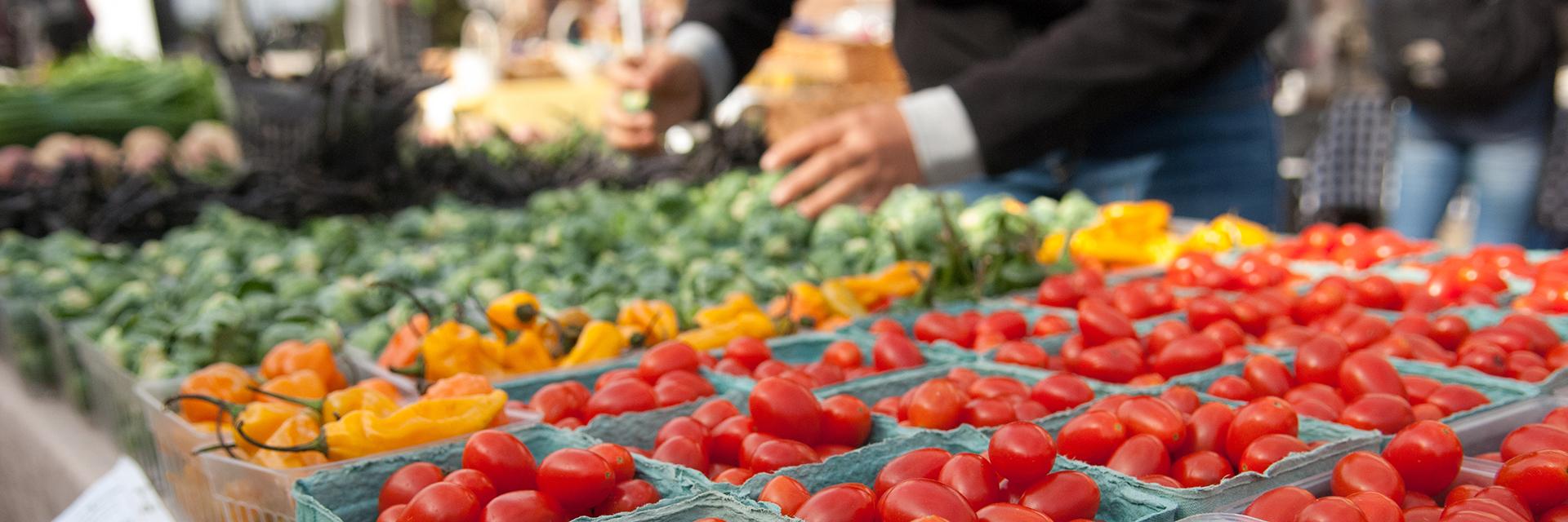 Vegetables on the market stand